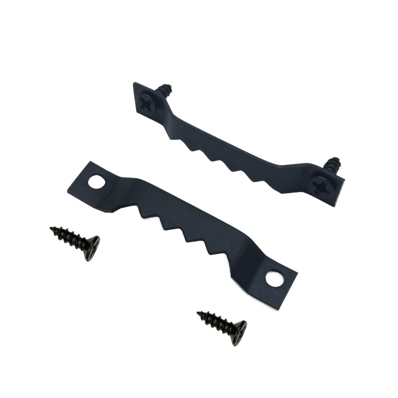 EesTeck 100 Pack Small Sawtooth Picture Hangers Steel Picture Hangers Picture Frames Hangers with Screws Picture Hang Solutions, for Hanging Clock Paintings Artwork Picture Frame Hook Photos (Black) - Image 1